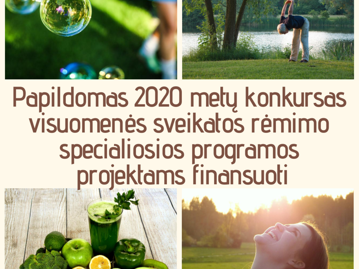 Papildomas konkursas Visuomenės sveikatos rėmimo specialiosios programos projektams finansuoti