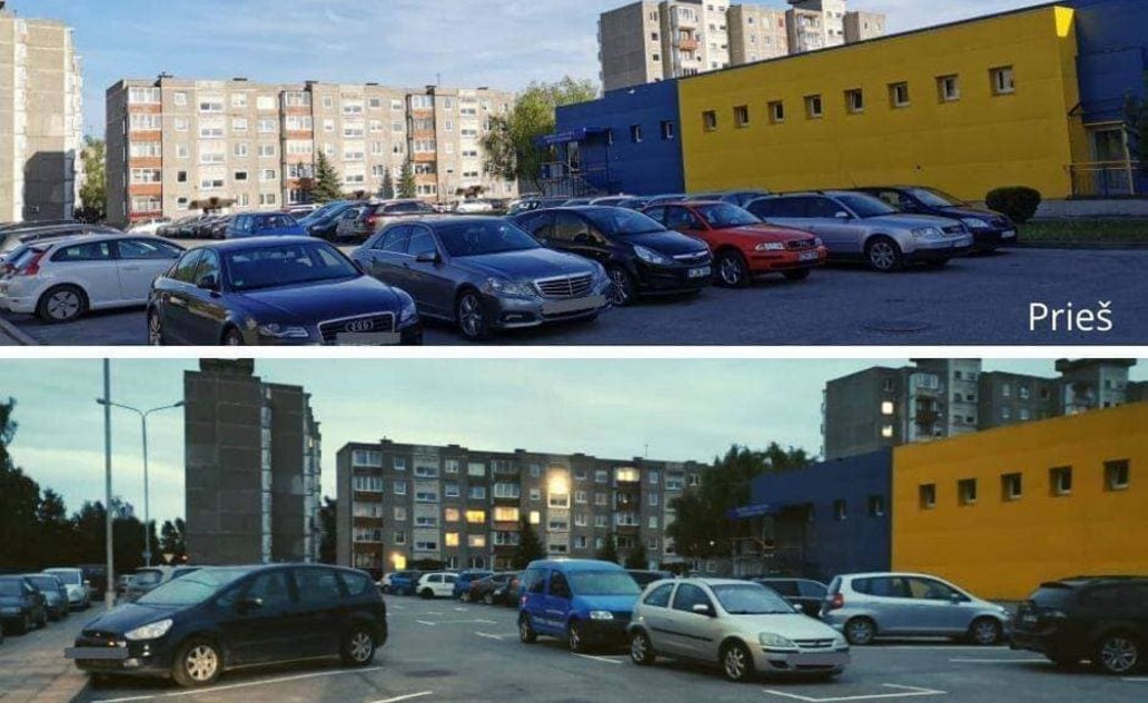 Tvarkingas ir patogus parkavimas Mokolų mikrorajone