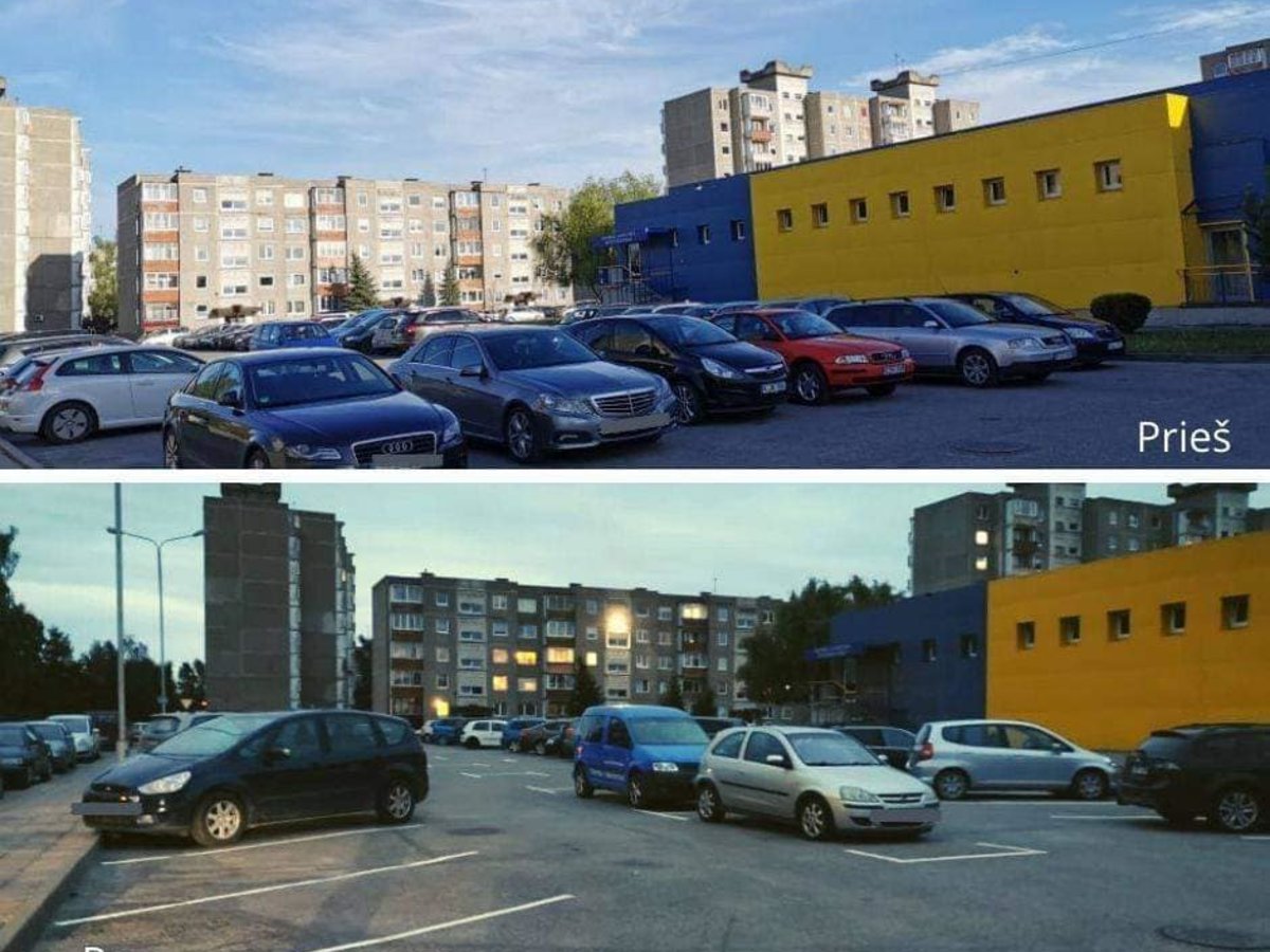Tvarkingas ir patogus parkavimas Mokolų mikrorajone