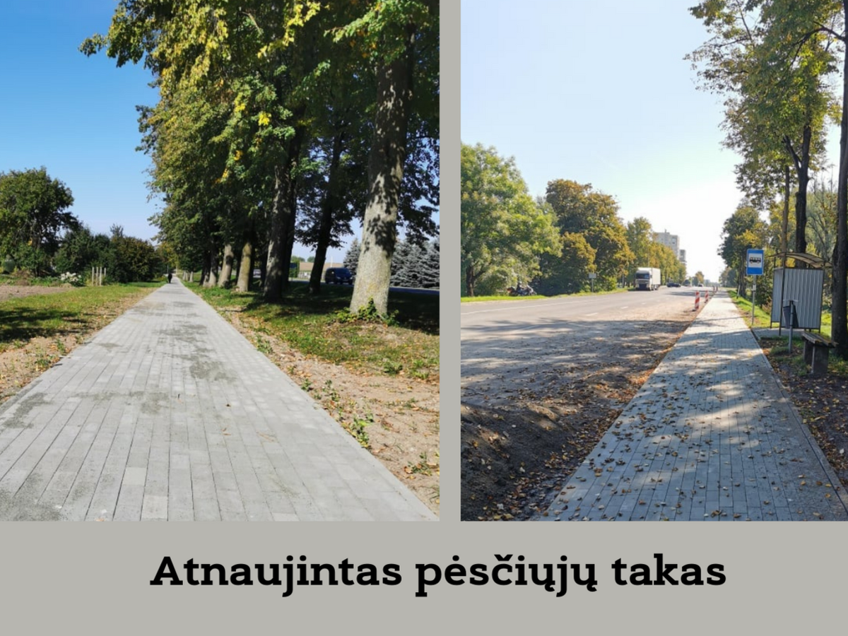 Marijampolė keičiasi: atnaujintas dar vienas pėsčiųjų takas