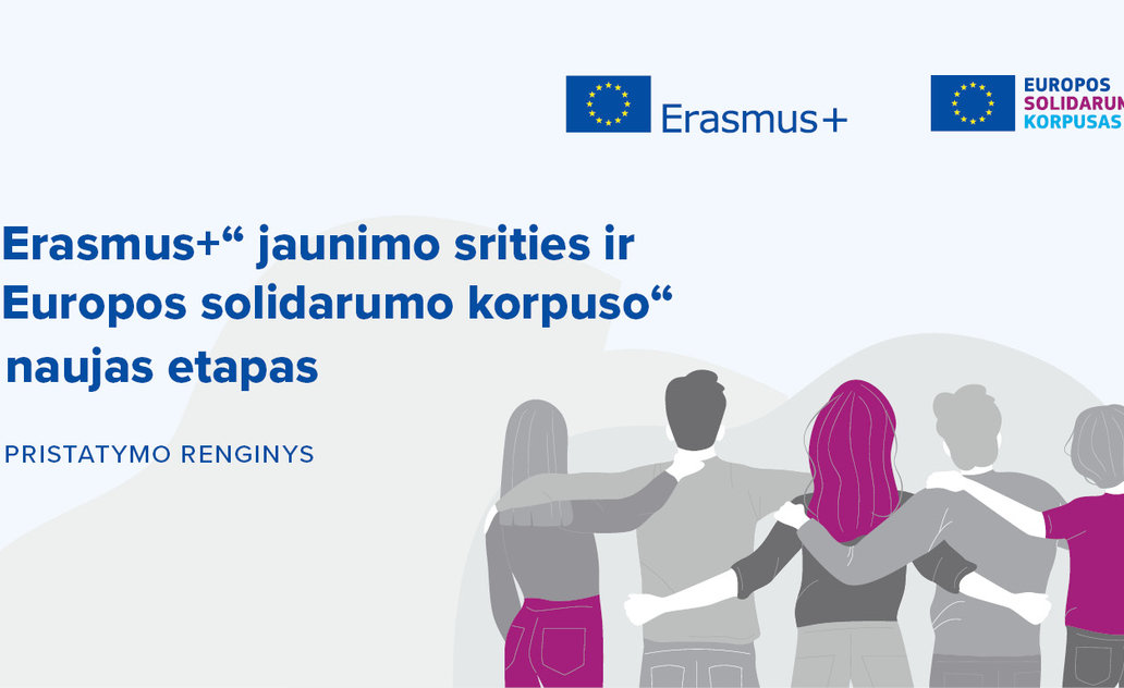 „ERASMUS+“ JAUNIMO SRITIES IR „EUROPOS SOLIDARUMO KORPUSO“ NAUJO ETAPO PRISTATYMO RENGINYS