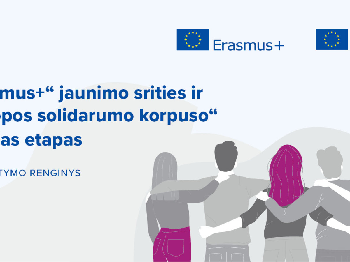 „ERASMUS+“ JAUNIMO SRITIES IR „EUROPOS SOLIDARUMO KORPUSO“ NAUJO ETAPO PRISTATYMO RENGINYS