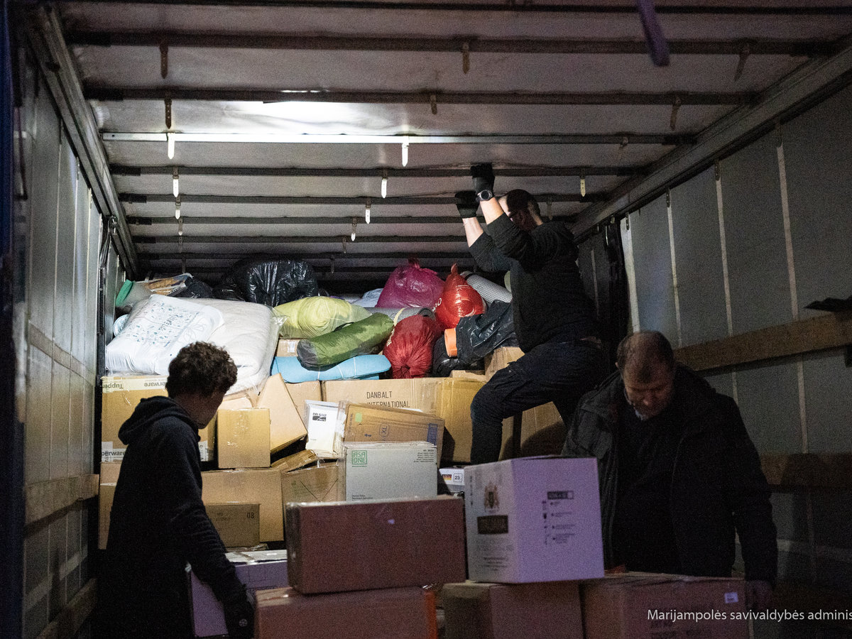 Marijampoliečių su meile surinktas krovinys jau pakeliui į Ukrainos pasienį