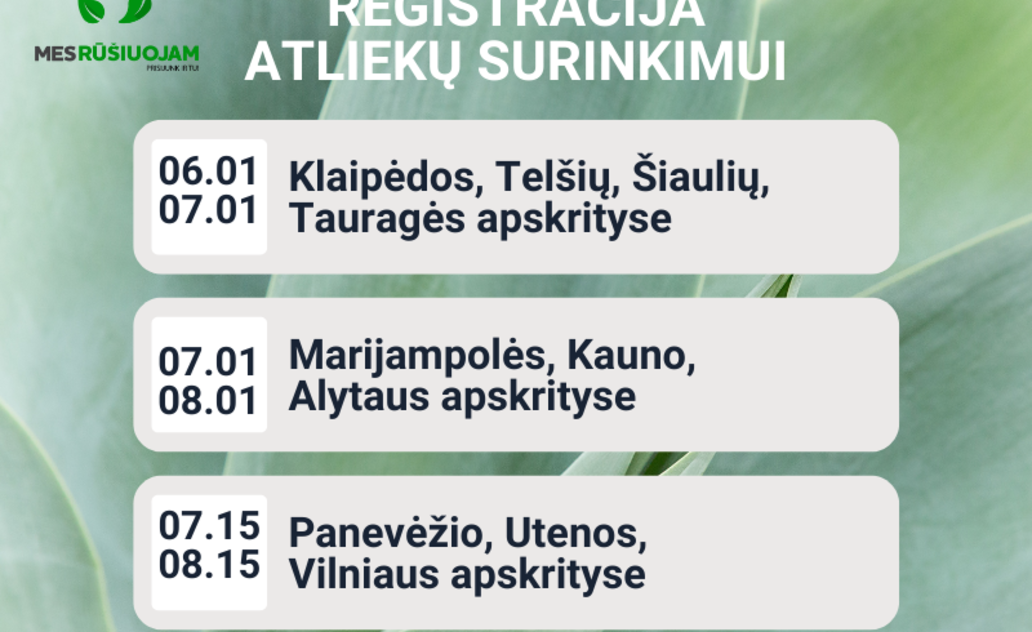 Aplinkosauginis projektas „Mes rūšiuojam. Vasara“ kviečia mažinti atliekas bendruomeniškai