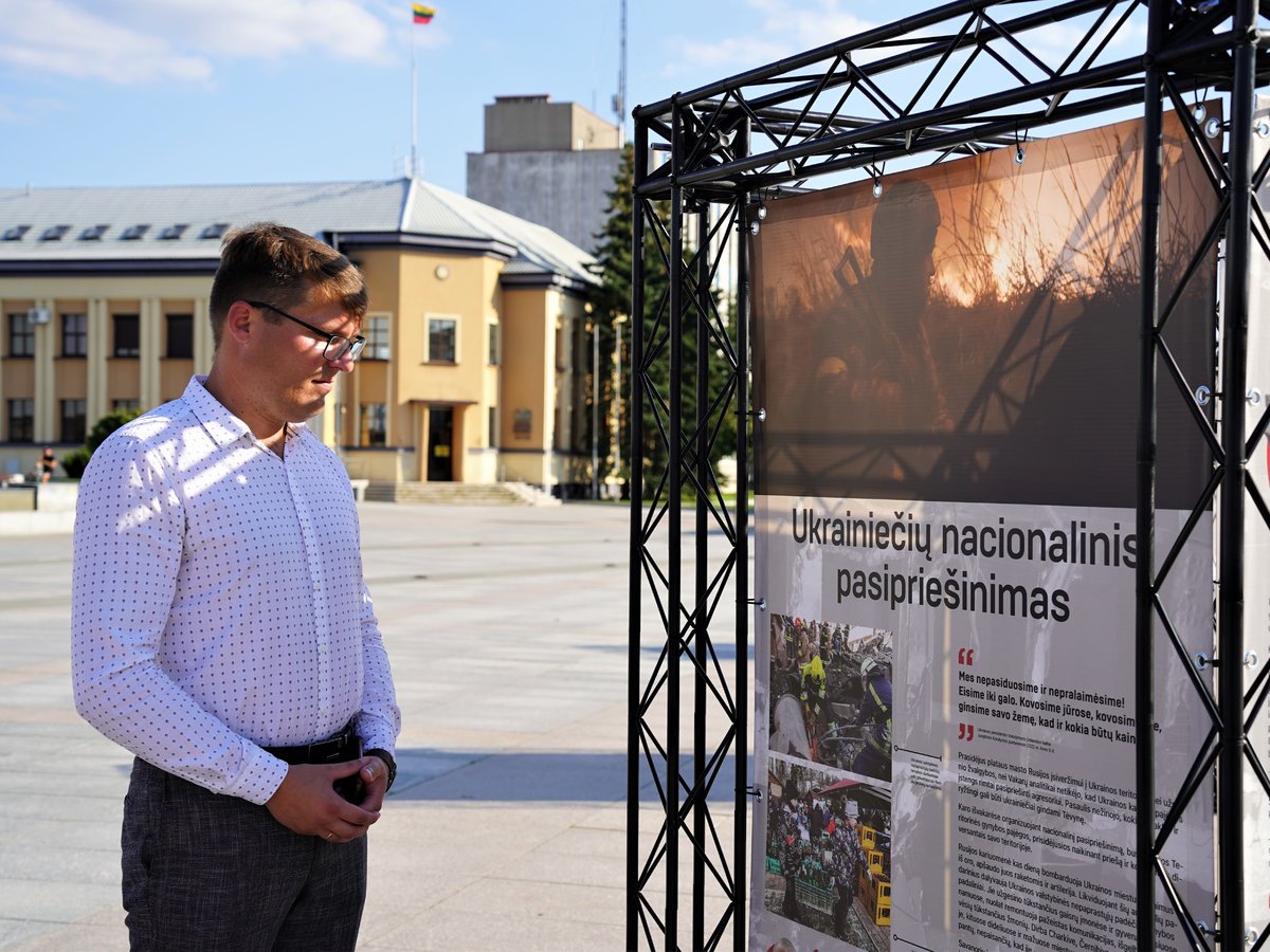 Marijampolės širdyje – lauko paroda „Ukraina: karas Europoje“