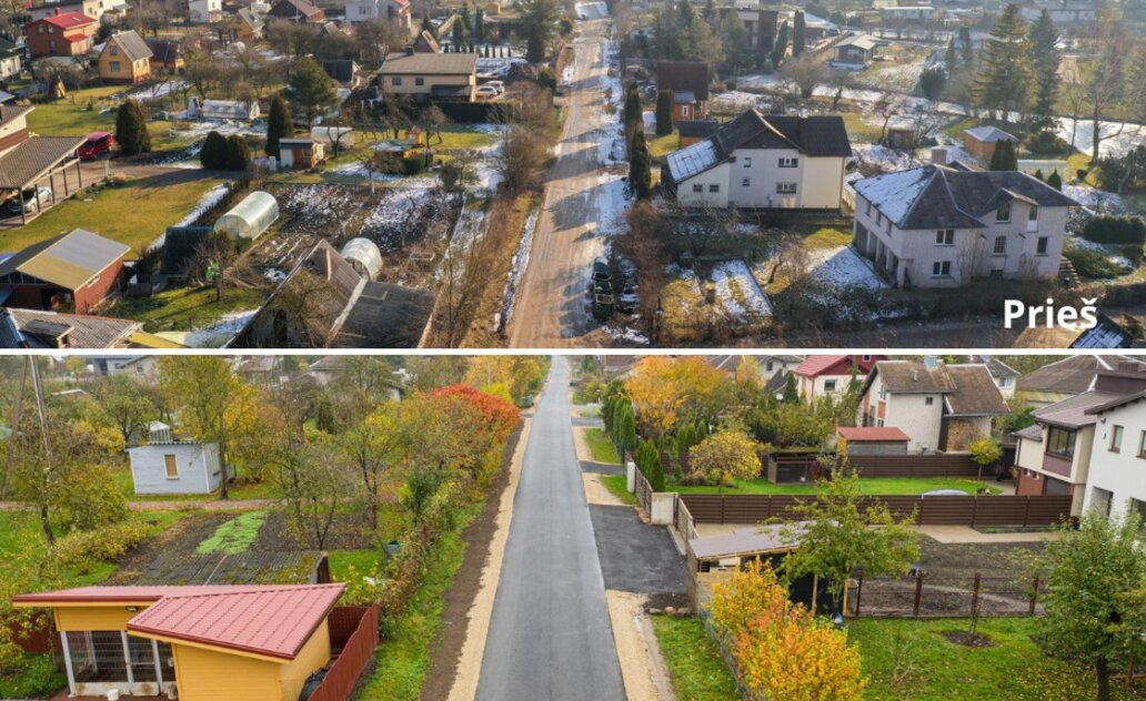 Naujas asfaltas Tarpučių sodų Ramybės gatvėje