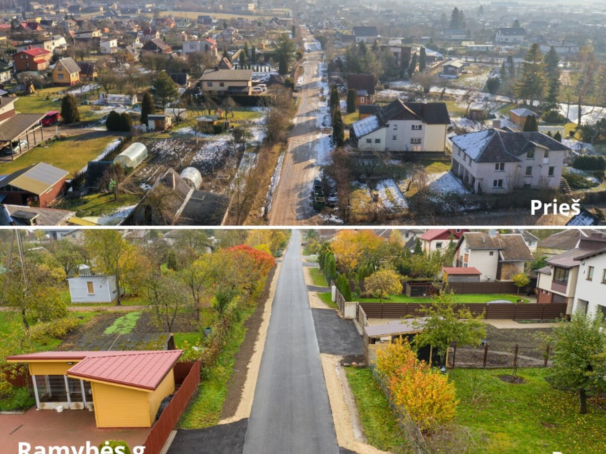 Naujas asfaltas Tarpučių sodų Ramybės gatvėje