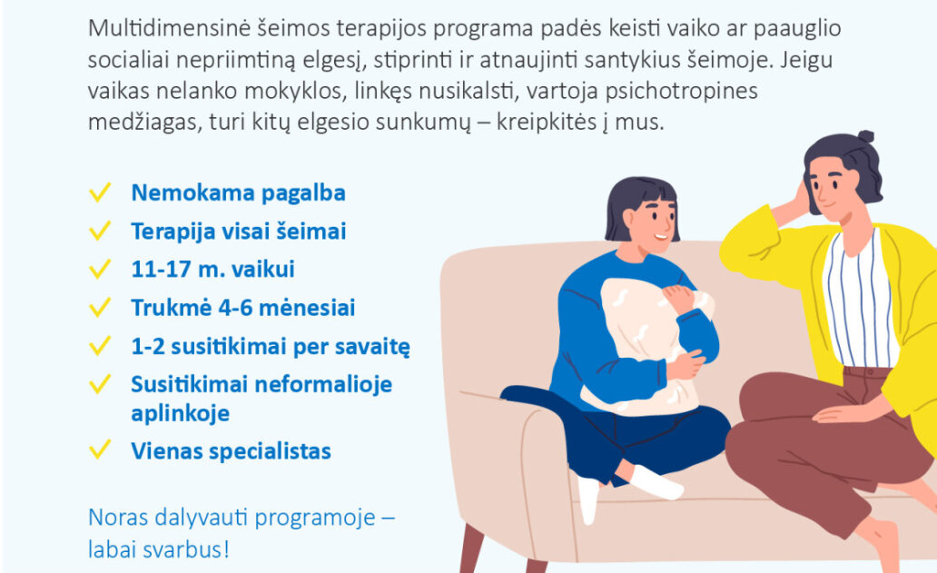 Marijampolės savivaldybėje teikiama multidimensinės šeimos terapijos paslauga
