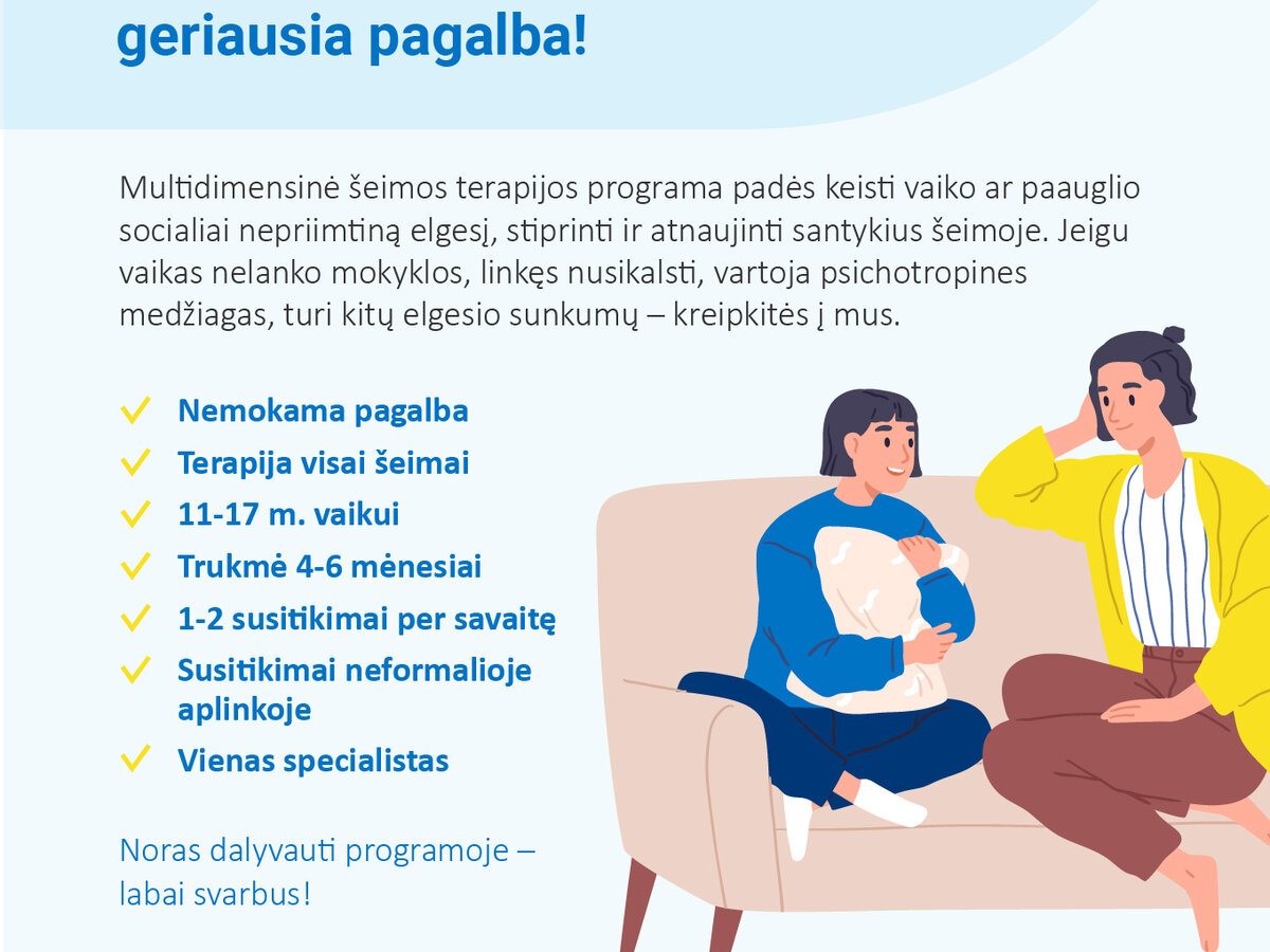 Marijampolės savivaldybėje teikiama multidimensinės šeimos terapijos paslauga