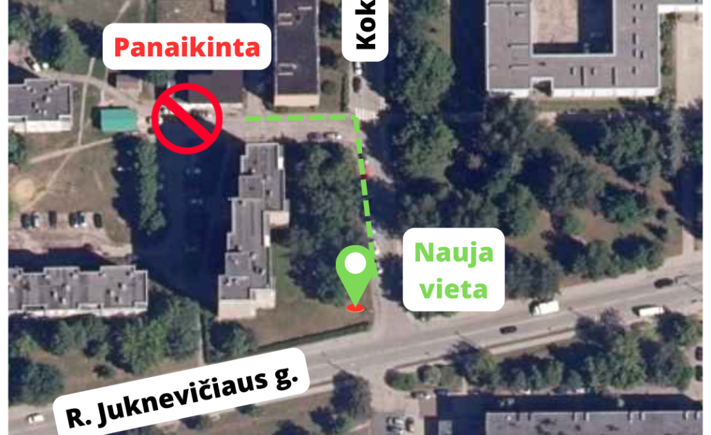 SVARBU! Informacija dėl naujai įrengtos konteinerių aikštelės Kokolos g.