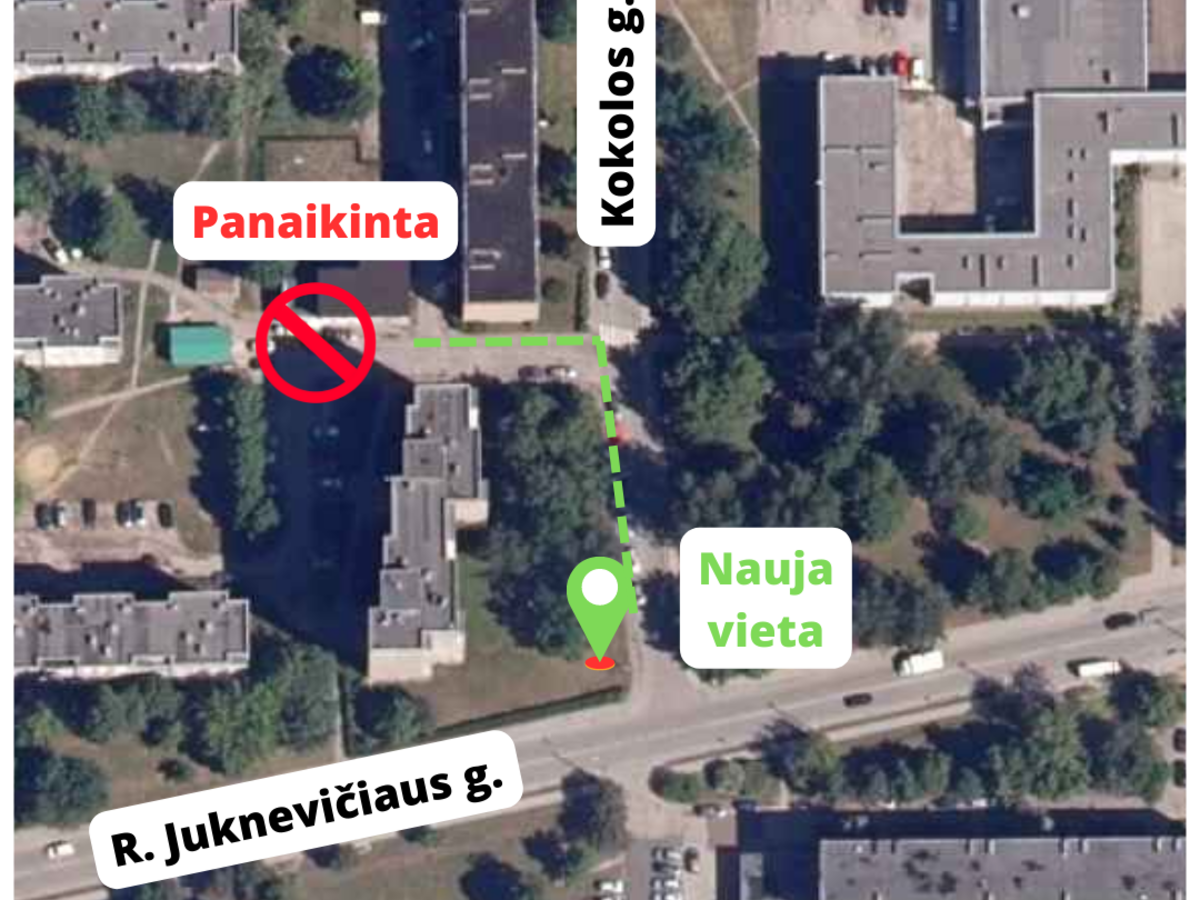 SVARBU! Informacija dėl naujai įrengtos konteinerių aikštelės Kokolos g.