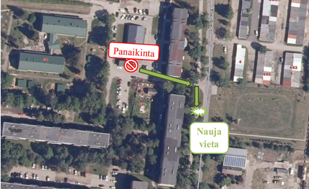 Gyventojų dėmesiui: informacija dėl naujai įrengtos konteinerių aikštelės