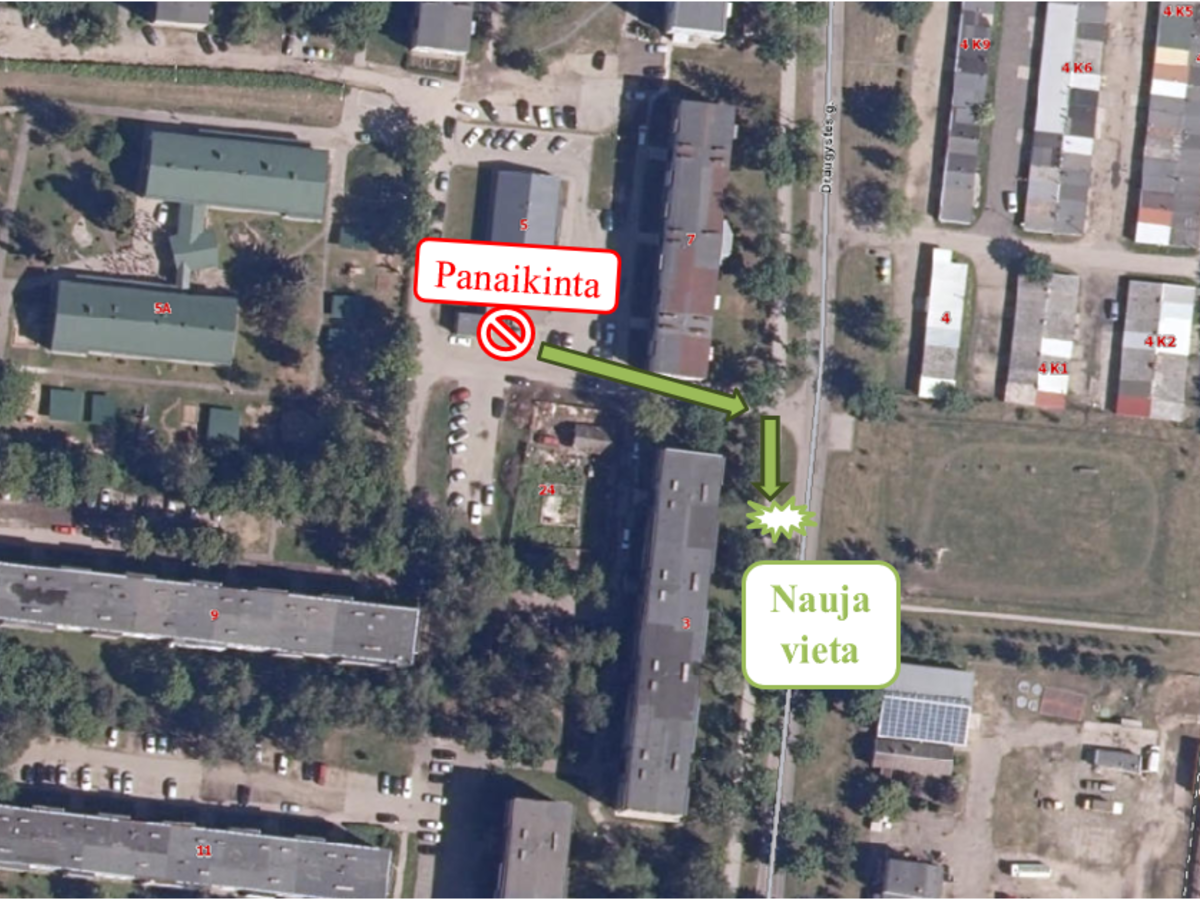 Gyventojų dėmesiui: informacija dėl naujai įrengtos konteinerių aikštelės