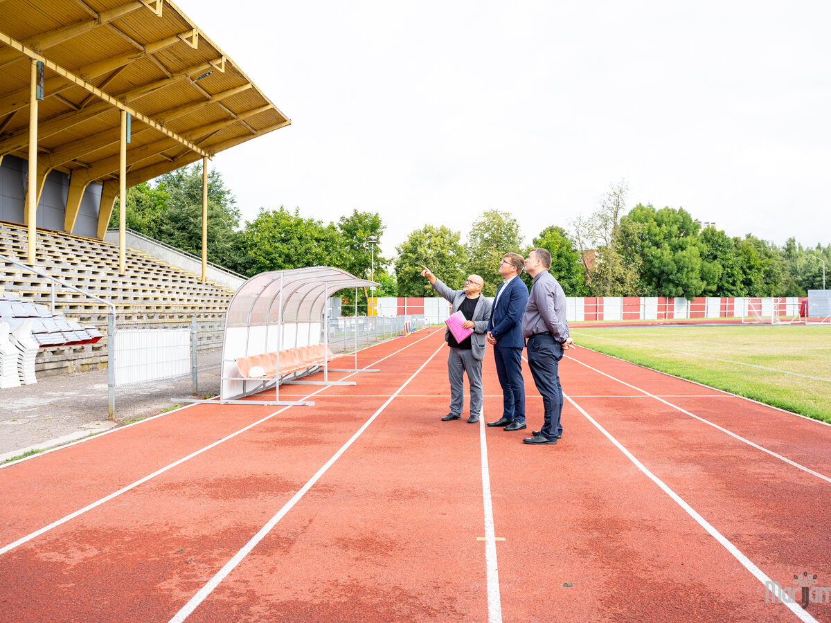 Marijampolės sporto centre atnaujinama žiūrovų tribūna