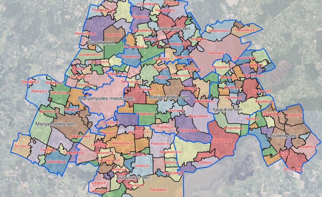 Susipažinimui pateikiamas naujas gyvenamųjų vietovių ribų žemėlapis