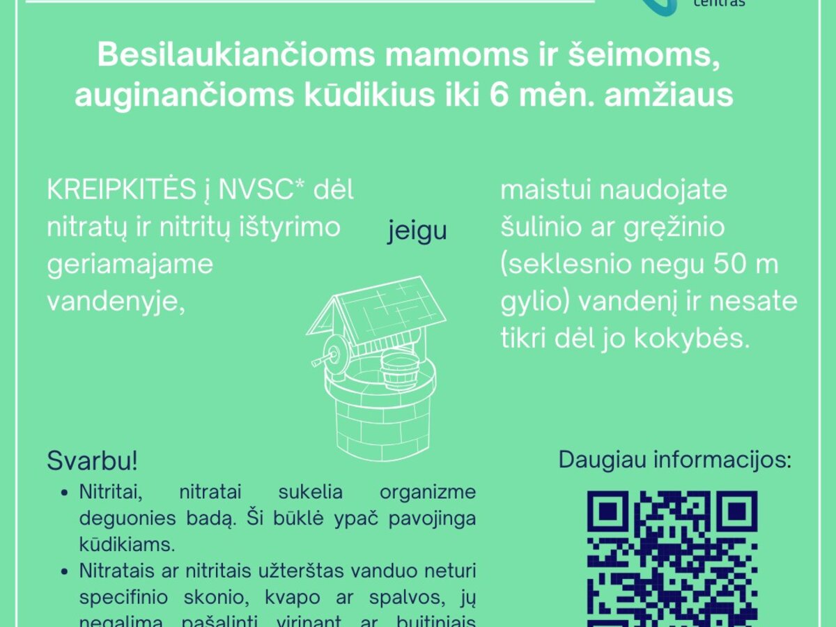 Dėl nitratų ir nitritų tyrimų geriamajame vandenyje