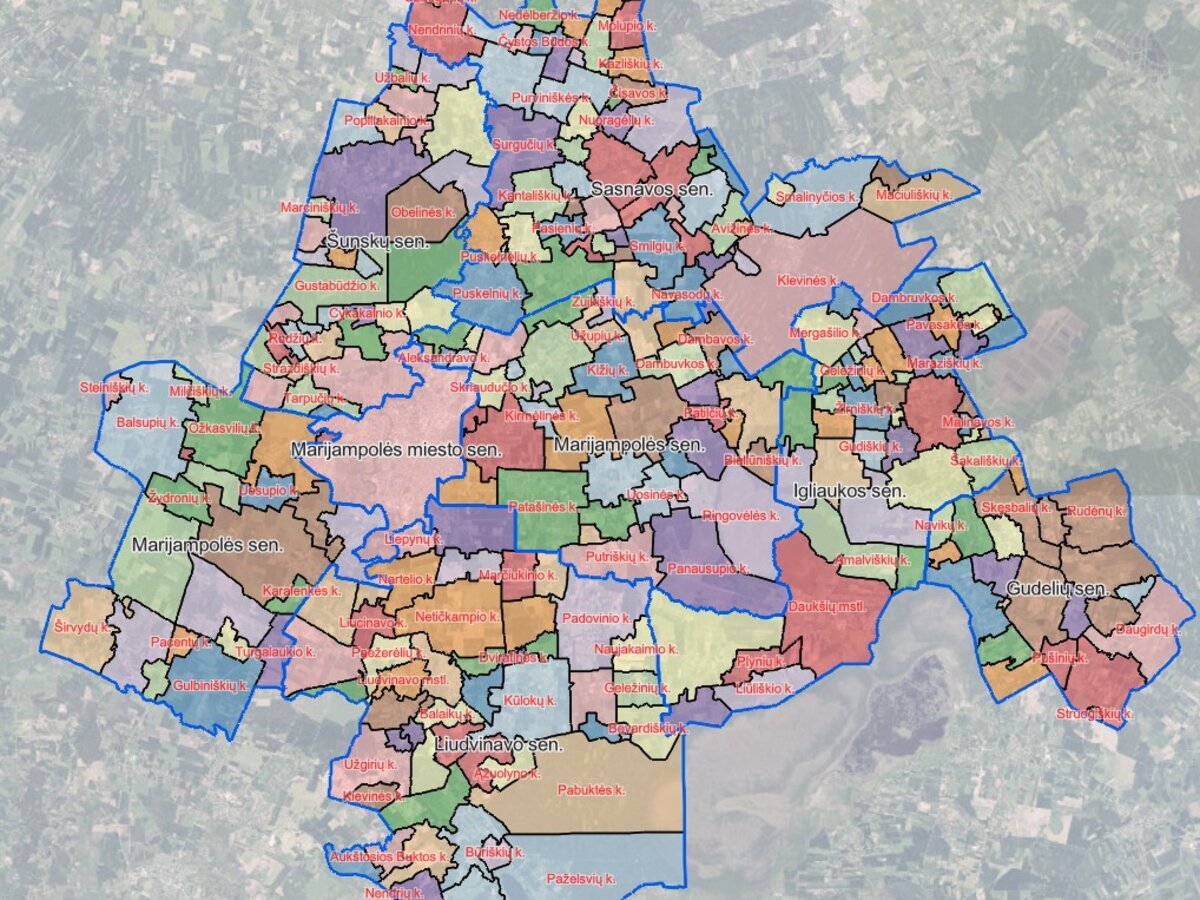 Susipažinimui pateikiamas naujas gyvenamųjų vietovių ribų žemėlapis