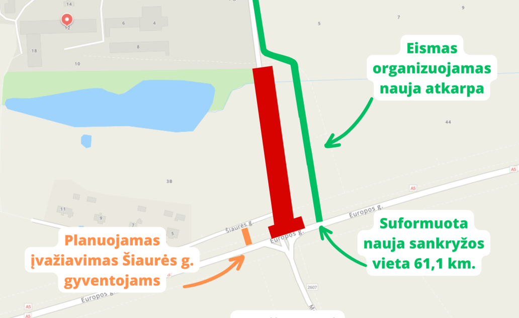 Šunskų sankryžos eismas bus organizuojamas nauja atkarpa nuo ŠIANDIEN!