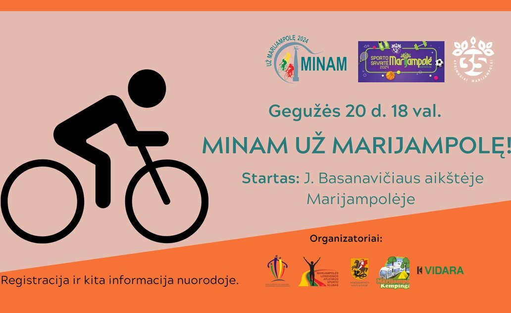Sporto savaitę pradėkime dviračių žygiu „Minam už Marijampolę“