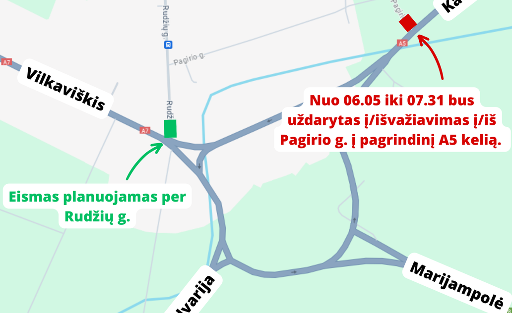„Via Lietuva“: prie Marijampolės laikinai keičiasi eismo organizavimo tvarka
