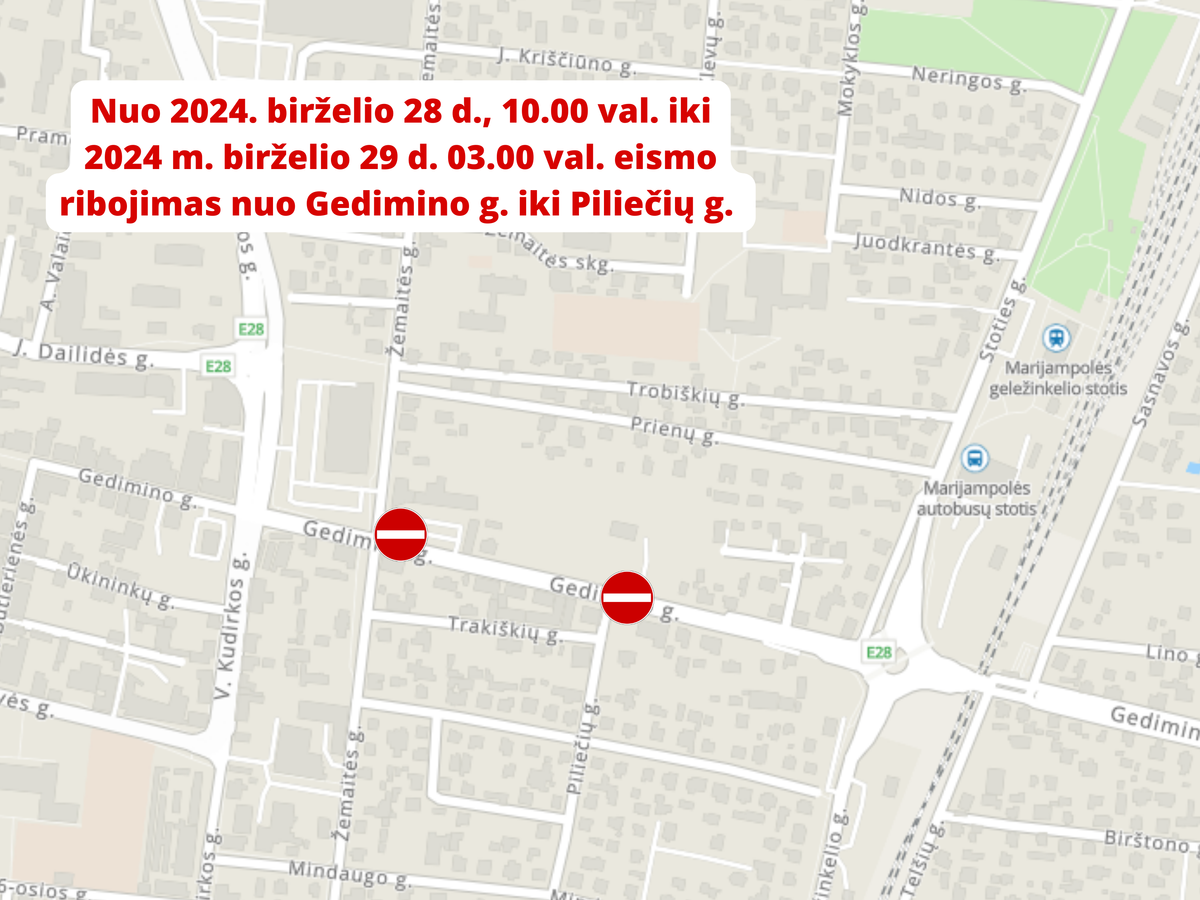 Eismo pakeitimai nuo Gedimino g. iki Piliečių g.