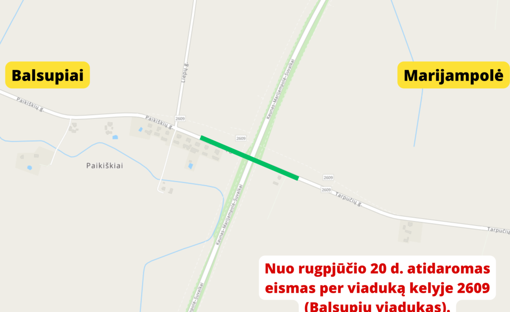 Dėmesio „Via Lietuva“ informuoja apie eismo pasikeitimus