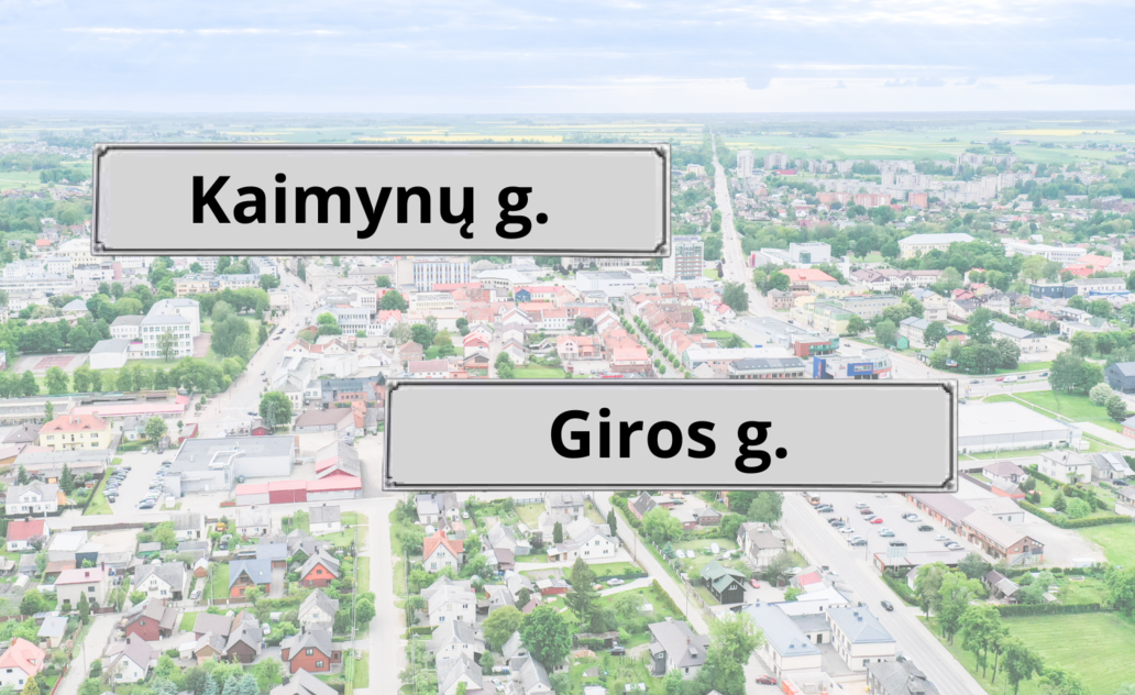 L.Giros gatvė vadinsis Giros gatve, P. Cvirkos – Kaimynų: pavadinimus išsirinko patys šių gatvių...