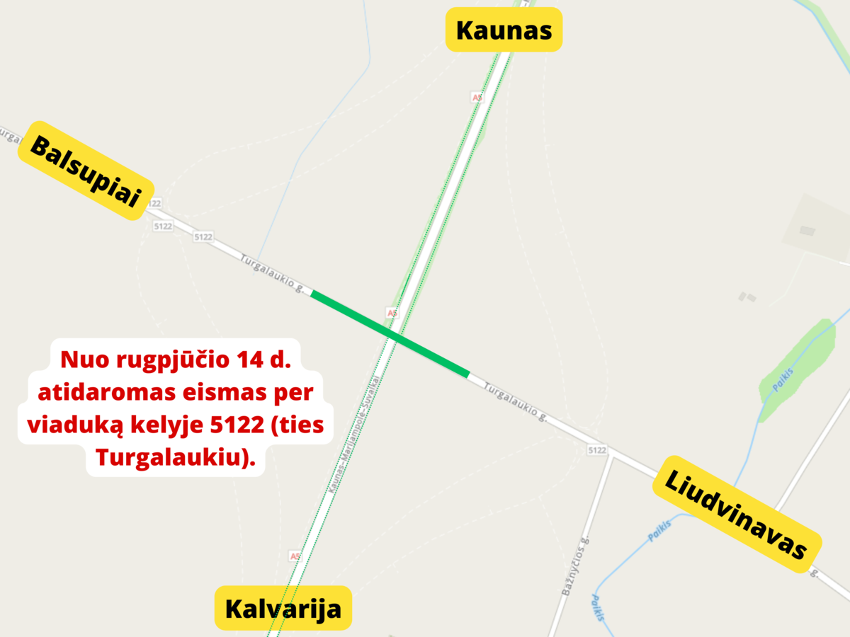Dėmesio „Via Lietuva“ informuoja apie eismo pasikeitimus