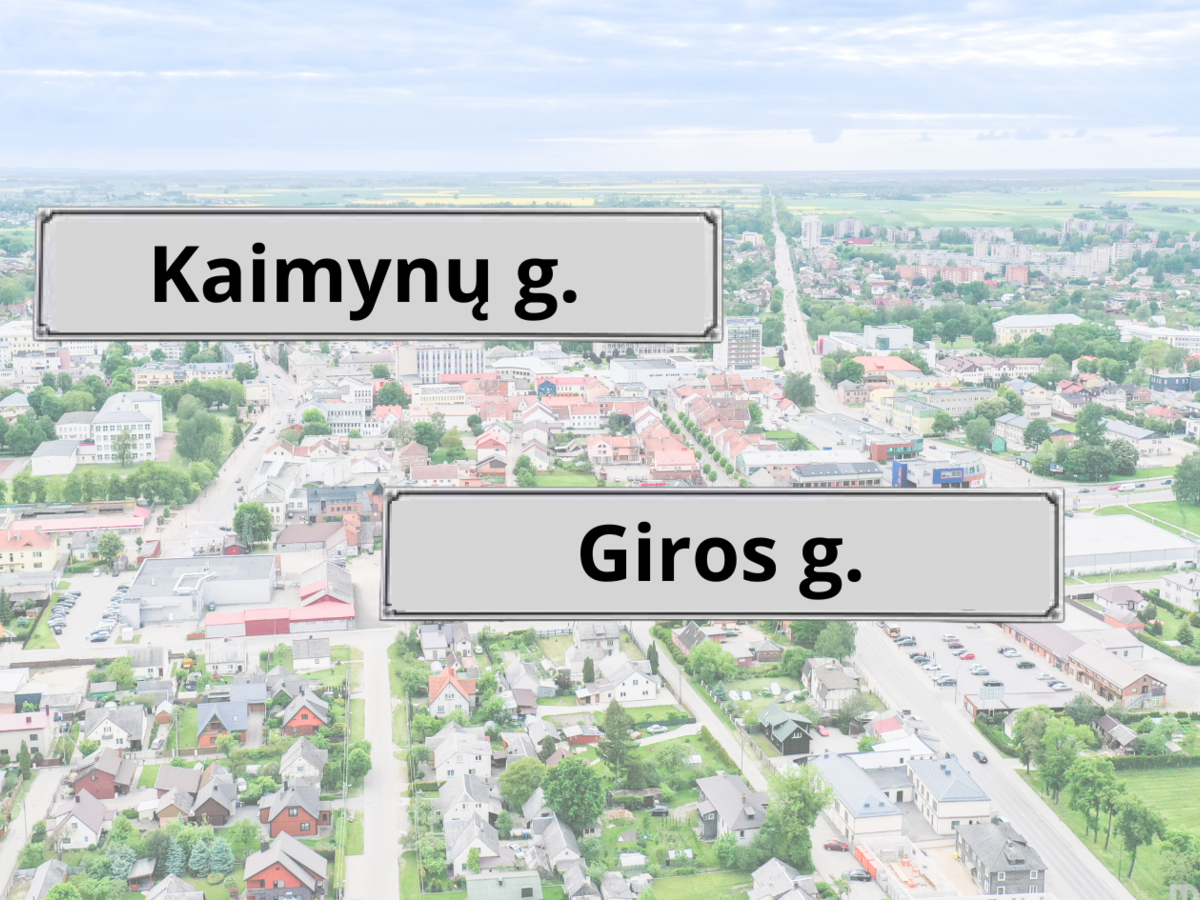 L.Giros gatvė vadinsis Giros gatve, P. Cvirkos – Kaimynų: pavadinimus išsirinko patys šių gatvių...