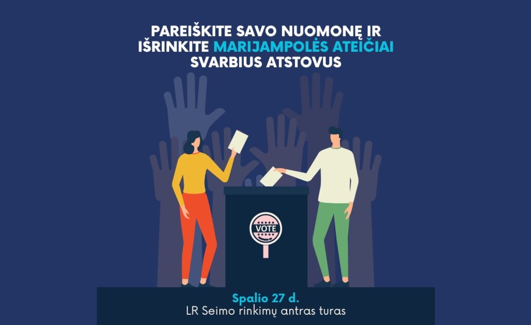 Kviečiame balsuoti: antrasis LR Seimo rinkimų turas jau spalio 27 d.