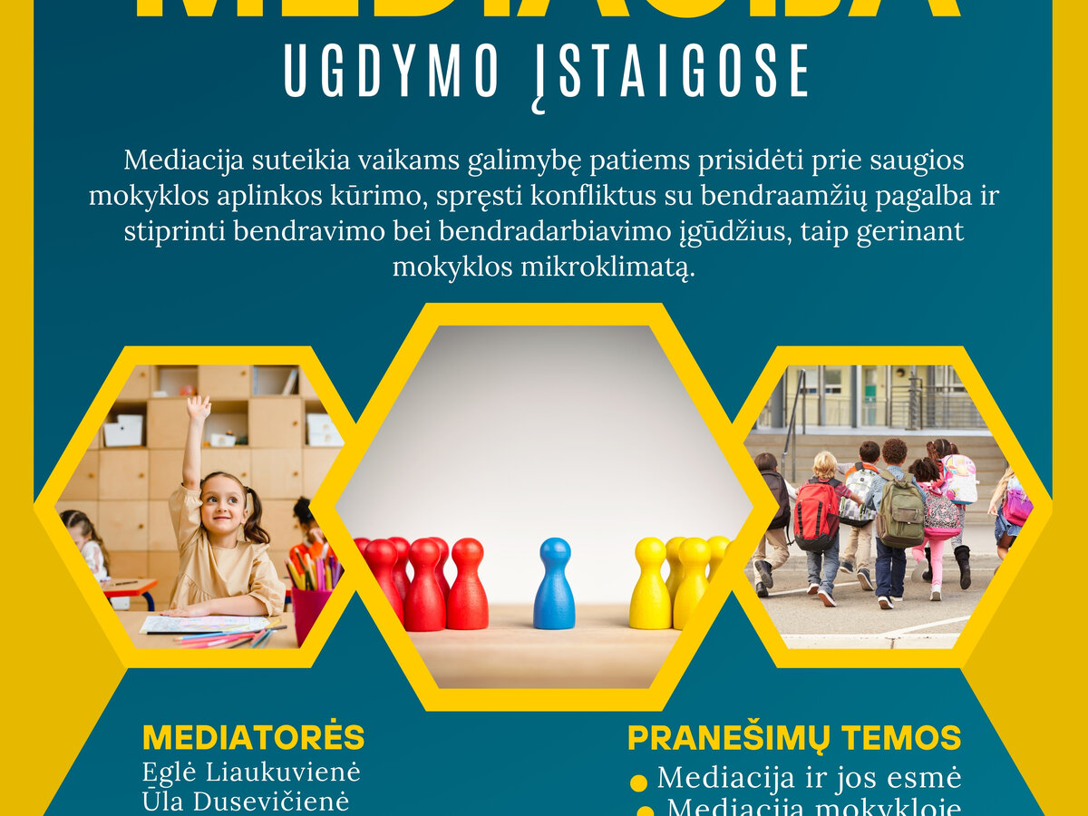 Konferencija „Mediacija ugdymo įstaigose“: kurkime saugią ir draugišką aplinką