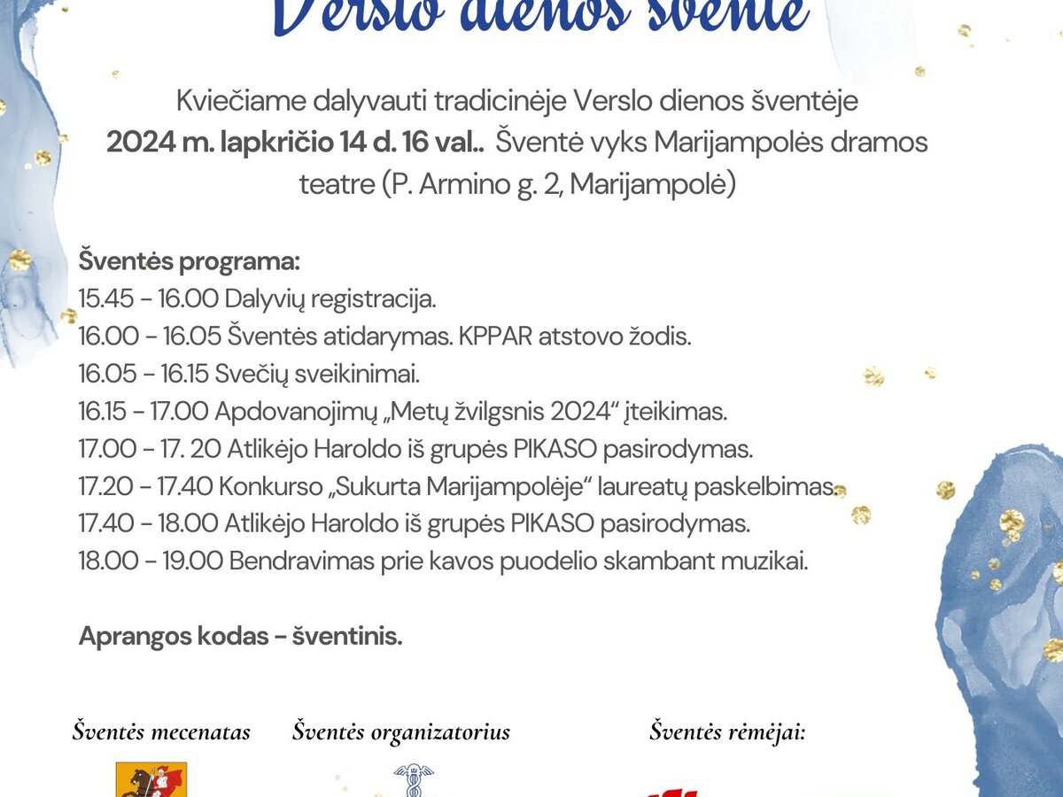 Šventinis verslo dienos vakaras Marijampolėje 2024