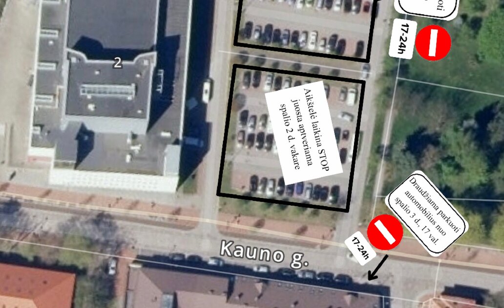 Laikini eismo ribojimai prie Marijampolės kultūros centro