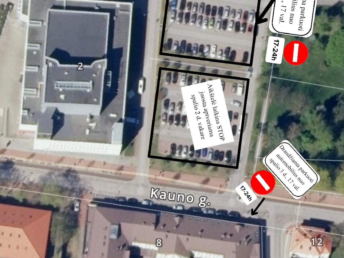 Laikini eismo ribojimai prie Marijampolės kultūros centro