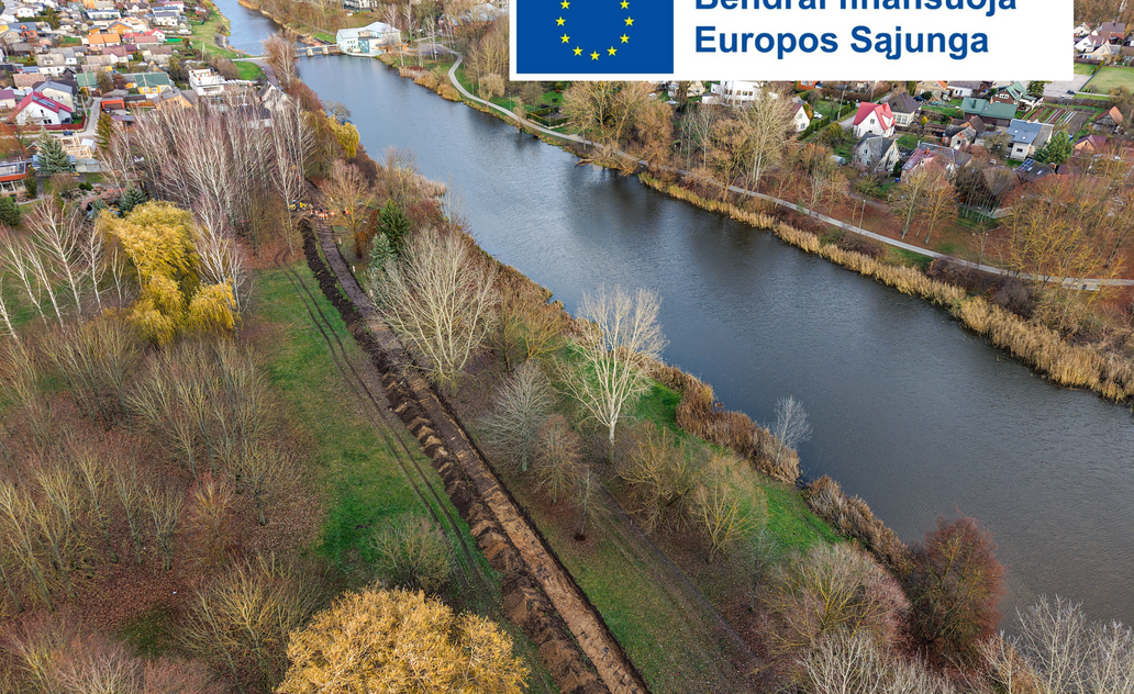 Prasidėjo naujo pėsčiųjų ir dviračių tako įrengimo darbai kairiajame Šešupės krante