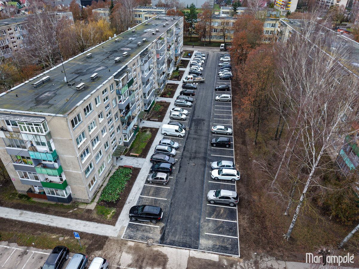 Užbaigta paskutinė šių metų automobilių stovėjimo aikštelė Marijampolėje