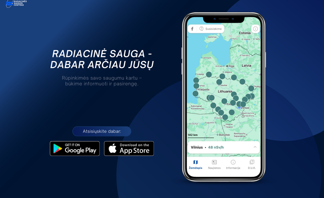 Radiacinės saugos centras pristato mobiliąją programėlę