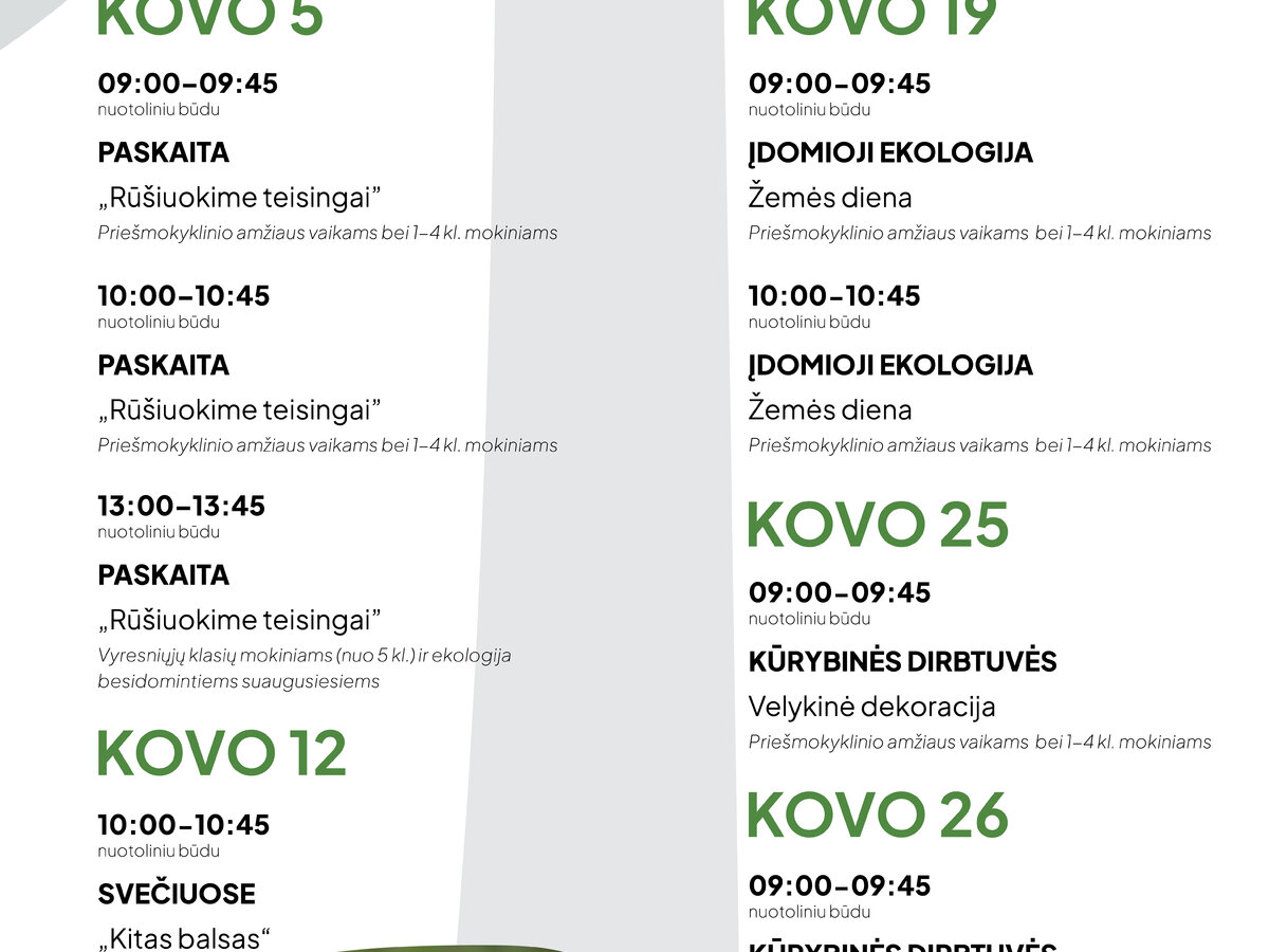 „Žaliasis raštingumas“ kviečia į nemokamas nuotolines edukacijas: mokomės rūšiuoti teisingai ir...