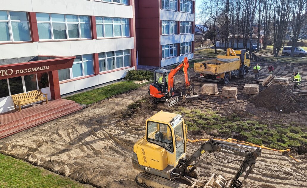 Marijampolės „Ryto“ progimnazijoje įsibėgėja atnaujinimo darbai