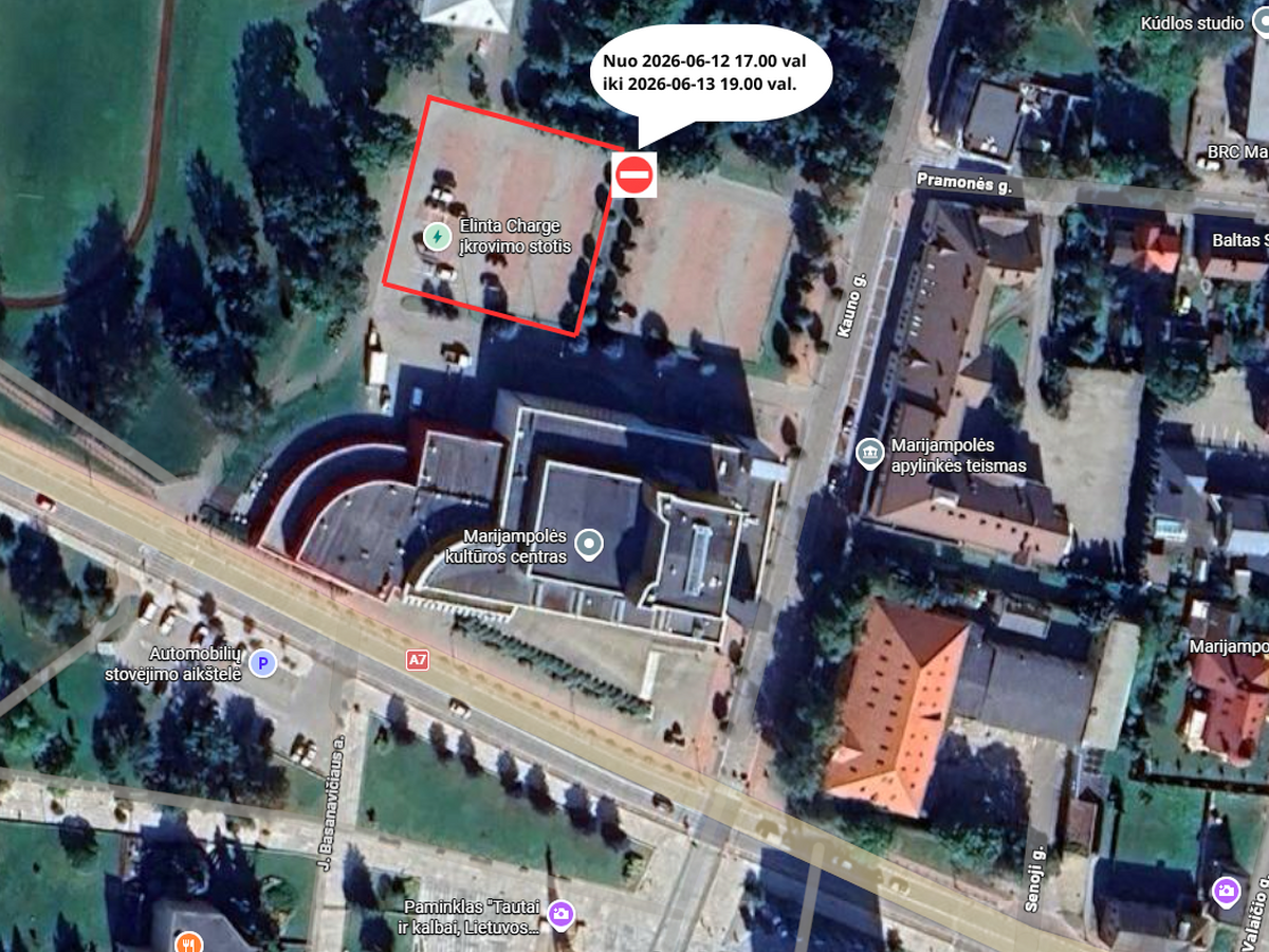 Informacija dėl Kultūros centro aikštelės dalies uždarymo
