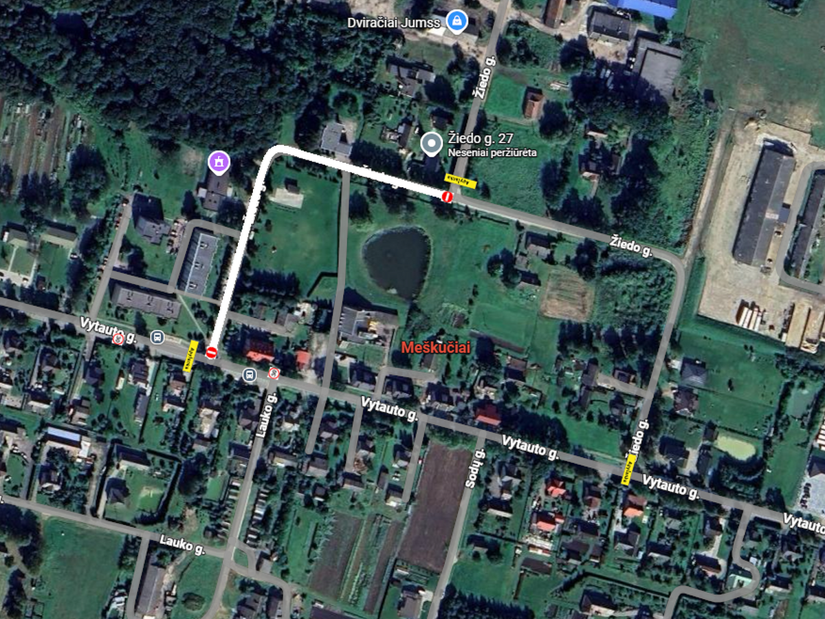 Laikinai ribojamas eismas Meškučių kaime