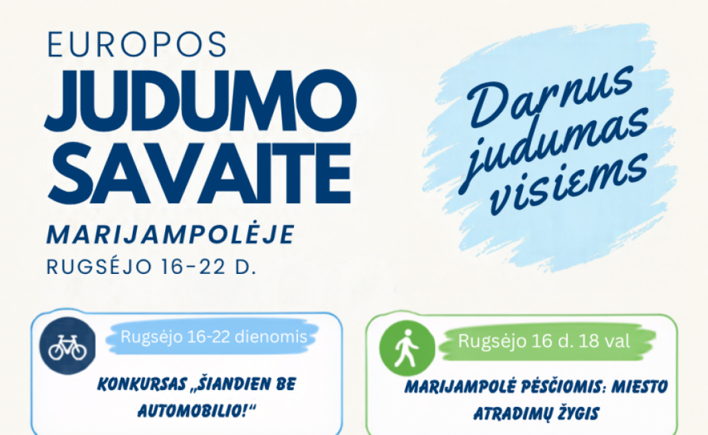 Marijampolėje – Europos judumo savaitė: išbandykime keliones kitaip!