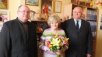 Mero pavaduotojas Sigitas Valančius, O. Sakalauskienė ir meras Vidmantas Brazys
